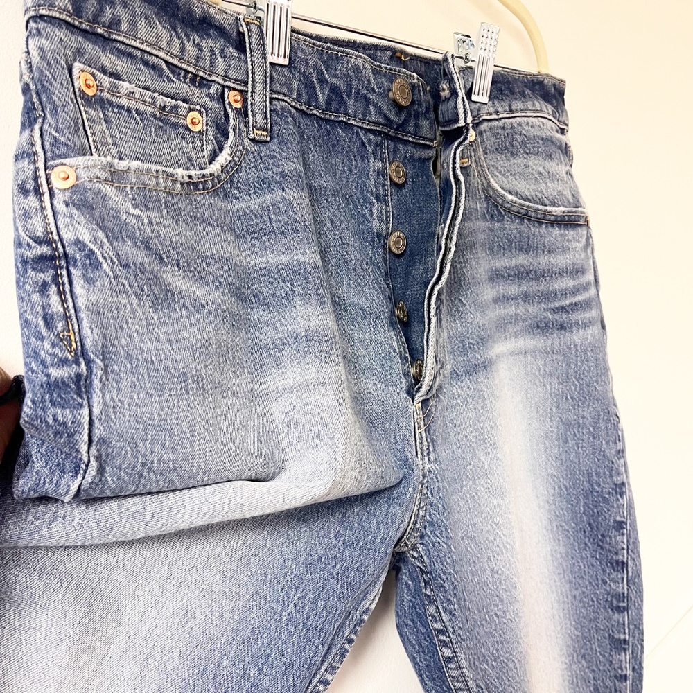 GAP Cheeky Straight Leg High Rise Button Fly Jeans in Medium Wash Size 10S - Picture 8 of 14